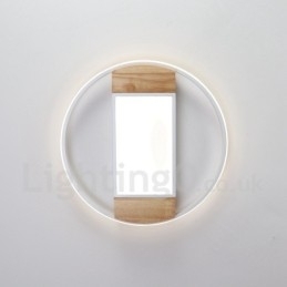 Designer Touch Decorative Dimmable White Round Wood Ceiling Light Ultrathin Ceiling Lamp Also Can Be Used As Wall Light