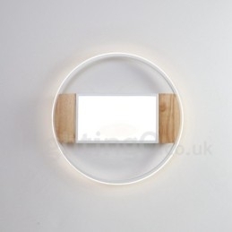 Designer Touch Decorative Dimmable White Round Wood Ceiling Light Ultrathin Ceiling Lamp Also Can Be Used As Wall Light