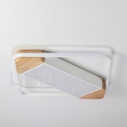 Designer Touch Decorative Dimmable White Square Wood Ceiling Light Ultrathin Ceiling Lamp Also Can Be Used As Wall Light