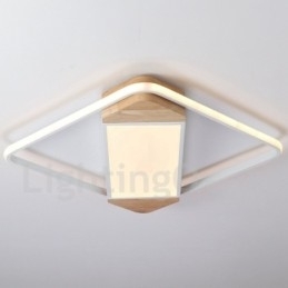 Designer Touch Decorative Dimmable White Square Wood Ceiling Light Ultrathin Ceiling Lamp Also Can Be Used As Wall Light