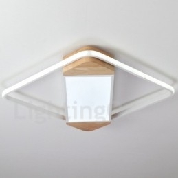 Designer Touch Decorative Dimmable White Square Wood Ceiling Light Ultrathin Ceiling Lamp Also Can Be Used As Wall Light