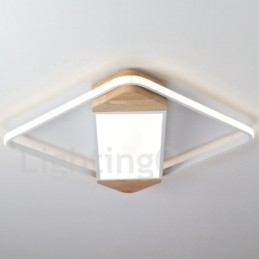 Designer Touch Decorative Dimmable White Square Wood Ceiling Light Ultrathin Ceiling Lamp Also Can Be Used As Wall Light