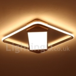 Designer Touch Decorative Dimmable White Square Wood Ceiling Light Ultrathin Ceiling Lamp Also Can Be Used As Wall Light