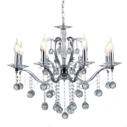 Designer Touch Decorative Chrome Elegant Crystal Candle Chandelier