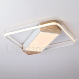 Designer Touch Decorative Dimmable White Square Wood Ceiling Light Ultrathin Ceiling Lamp Also Can Be Used As Wall Light