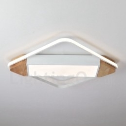 Designer Touch Decorative Dimmable White Square Wood Ceiling Light Ultrathin Ceiling Lamp Also Can Be Used As Wall Light