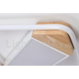 Designer Touch Decorative Dimmable White Square Wood Ceiling Light Ultrathin Ceiling Lamp Also Can Be Used As Wall Light