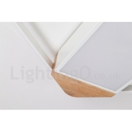 Designer Touch Decorative Dimmable White Square Wood Ceiling Light Ultrathin Ceiling Lamp Also Can Be Used As Wall Light