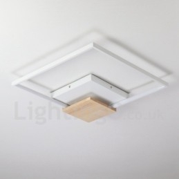 Designer Touch Decorative Dimmable White Square Wood Ceiling Light Ultrathin Ceiling Lamp Also Can Be Used As Wall Light