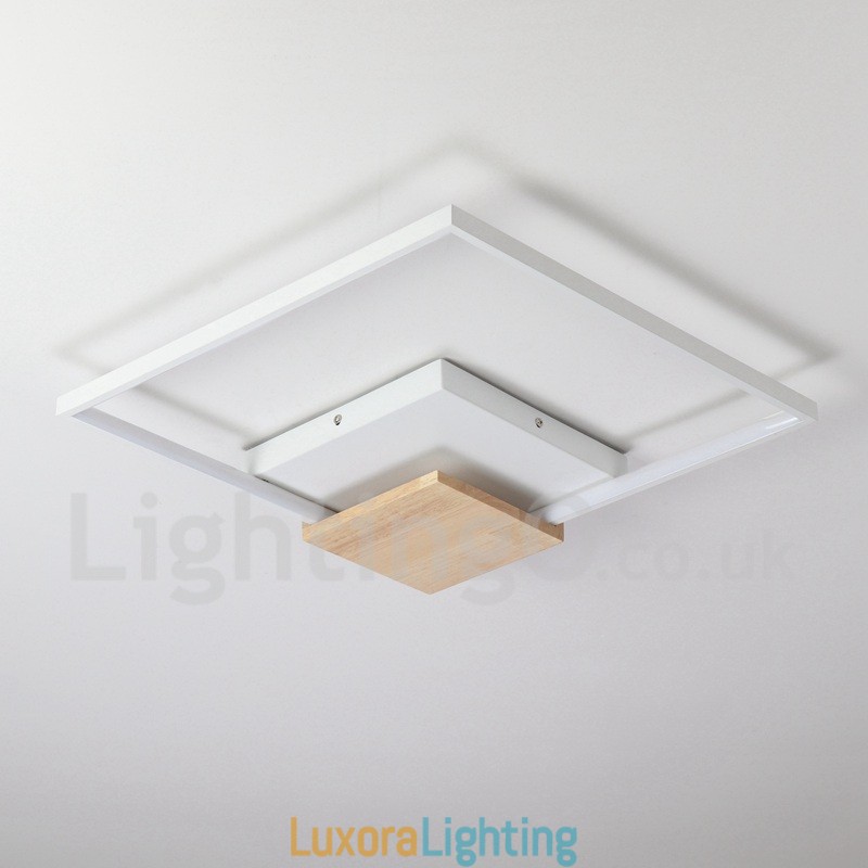 Designer Touch Decorative Dimmable White Square Wood Ceiling Light Ultrathin Ceiling Lamp Also Can Be Used As Wall Light