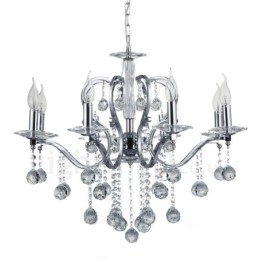 Designer Touch Decorative Chrome Elegant Crystal Candle Chandelier