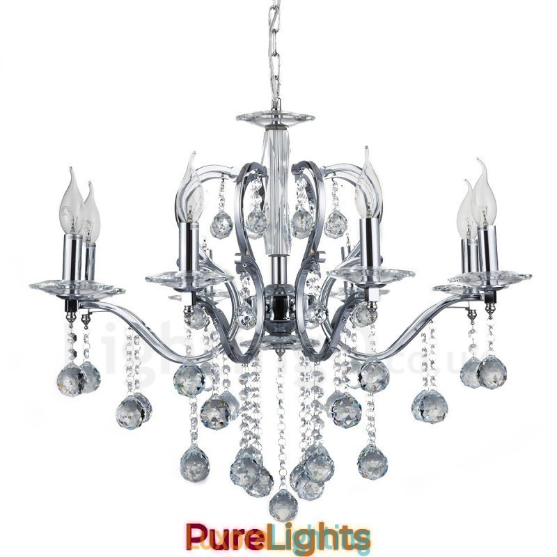 Designer Touch Decorative Chrome Elegant Crystal Candle Chandelier