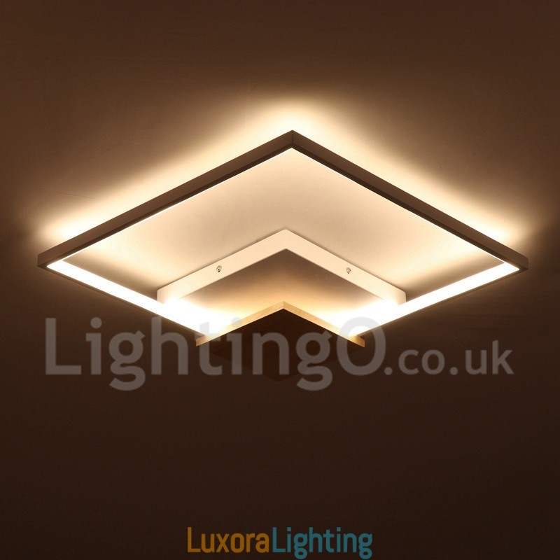 Designer Touch Decorative Dimmable White Square Wood Ceiling Light Ultrathin Ceiling Lamp Also Can Be Used As Wall Light
