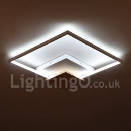 Designer Touch Decorative Dimmable White Square Wood Ceiling Light Ultrathin Ceiling Lamp Also Can Be Used As Wall Light