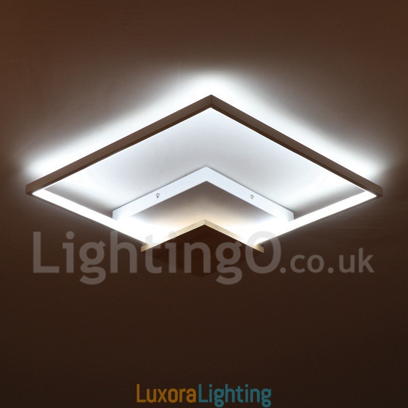 Designer Touch Decorative Dimmable White Square Wood Ceiling Light Ultrathin Ceiling Lamp Also Can Be Used As Wall Light