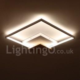 Designer Touch Decorative Dimmable White Square Wood Ceiling Light Ultrathin Ceiling Lamp Also Can Be Used As Wall Light
