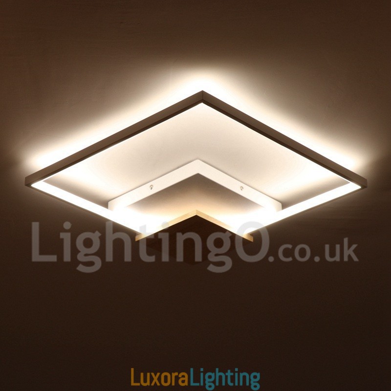 Designer Touch Decorative Dimmable White Square Wood Ceiling Light Ultrathin Ceiling Lamp Also Can Be Used As Wall Light
