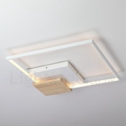 Designer Touch Decorative Dimmable White Square Wood Ceiling Light Ultrathin Ceiling Lamp Also Can Be Used As Wall Light
