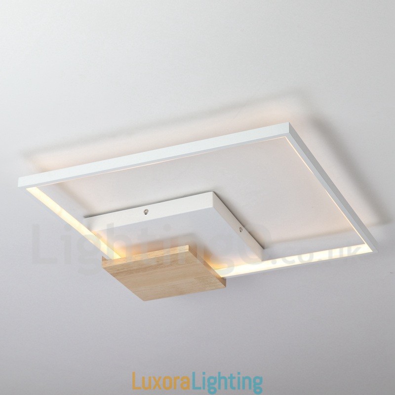 Designer Touch Decorative Dimmable White Square Wood Ceiling Light Ultrathin Ceiling Lamp Also Can Be Used As Wall Light
