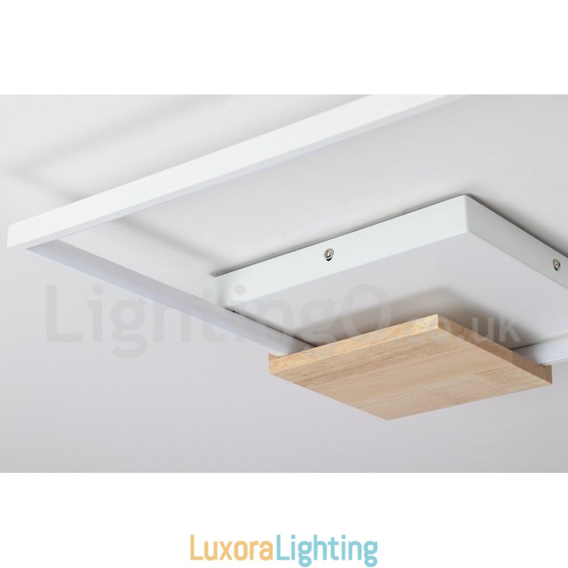 Designer Touch Decorative Dimmable White Square Wood Ceiling Light Ultrathin Ceiling Lamp Also Can Be Used As Wall Light