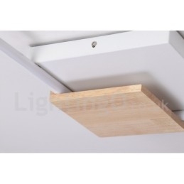 Designer Touch Decorative Dimmable White Square Wood Ceiling Light Ultrathin Ceiling Lamp Also Can Be Used As Wall Light
