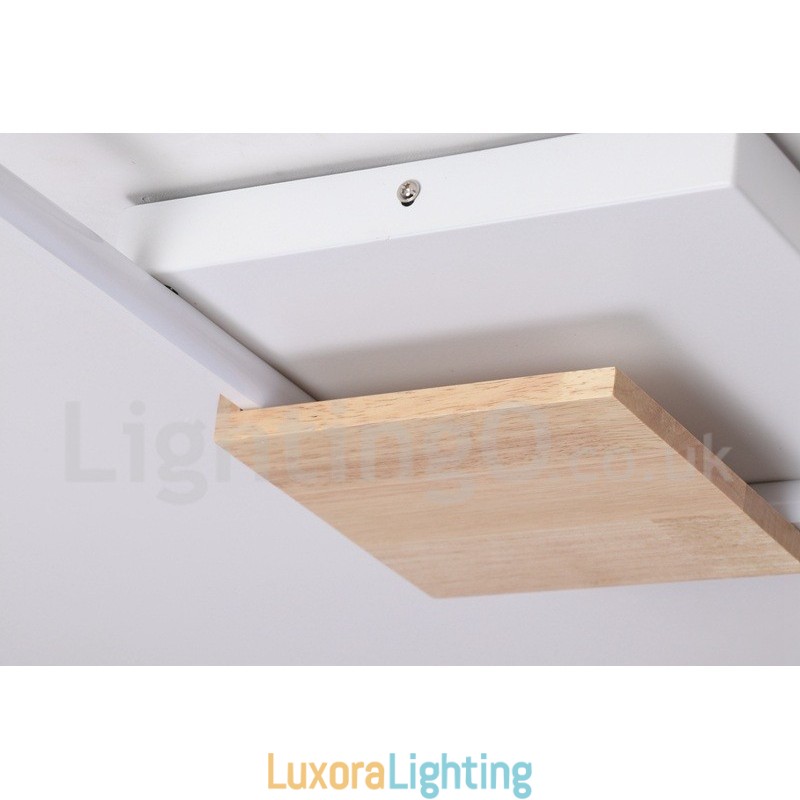 Designer Touch Decorative Dimmable White Square Wood Ceiling Light Ultrathin Ceiling Lamp Also Can Be Used As Wall Light