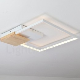 Designer Touch Decorative Dimmable White Square Wood Ceiling Light Ultrathin Ceiling Lamp Also Can Be Used As Wall Light