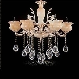 Designer Touch Decorative Jade Crystal Pendant lamp Candle Style Chandelier