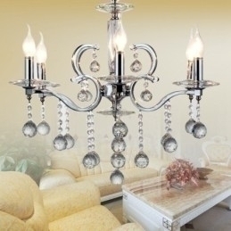 Designer Touch Decorative Chrome Elegant Crystal Candle Chandelier