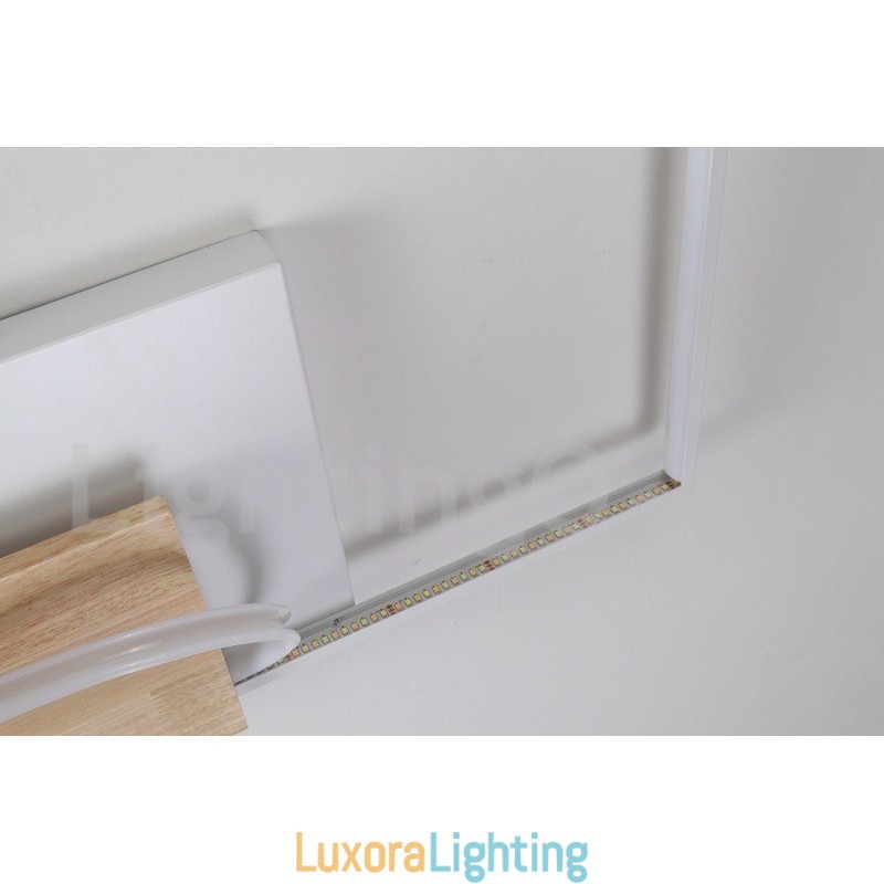 Designer Touch Decorative Dimmable White Square Wood Ceiling Light Ultrathin Ceiling Lamp Also Can Be Used As Wall Light