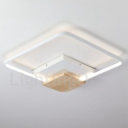 Designer Touch Decorative Dimmable White Square Wood Ceiling Light Ultrathin Ceiling Lamp Also Can Be Used As Wall Light