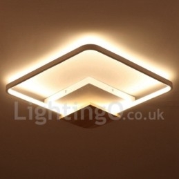 Designer Touch Decorative Dimmable White Square Wood Ceiling Light Ultrathin Ceiling Lamp Also Can Be Used As Wall Light