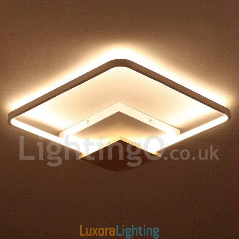 Designer Touch Decorative Dimmable White Square Wood Ceiling Light Ultrathin Ceiling Lamp Also Can Be Used As Wall Light