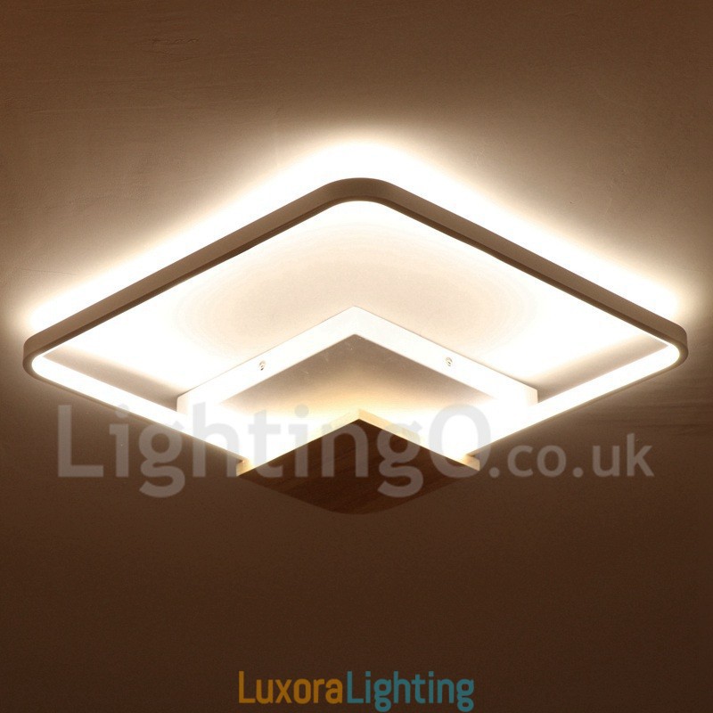 Designer Touch Decorative Dimmable White Square Wood Ceiling Light Ultrathin Ceiling Lamp Also Can Be Used As Wall Light