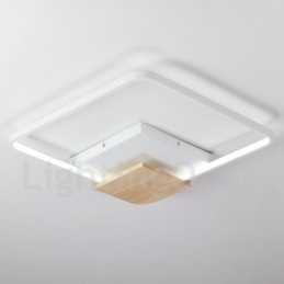 Designer Touch Decorative Dimmable White Square Wood Ceiling Light Ultrathin Ceiling Lamp Also Can Be Used As Wall Light