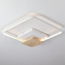 Designer Touch Decorative Dimmable White Square Wood Ceiling Light Ultrathin Ceiling Lamp Also Can Be Used As Wall Light