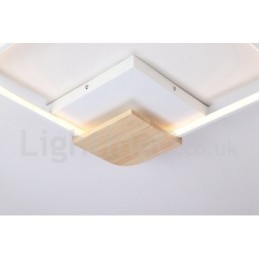 Designer Touch Decorative Dimmable White Square Wood Ceiling Light Ultrathin Ceiling Lamp Also Can Be Used As Wall Light