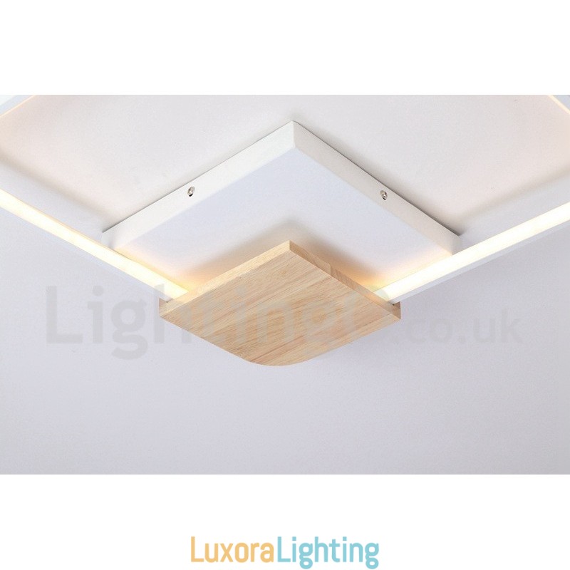 Designer Touch Decorative Dimmable White Square Wood Ceiling Light Ultrathin Ceiling Lamp Also Can Be Used As Wall Light