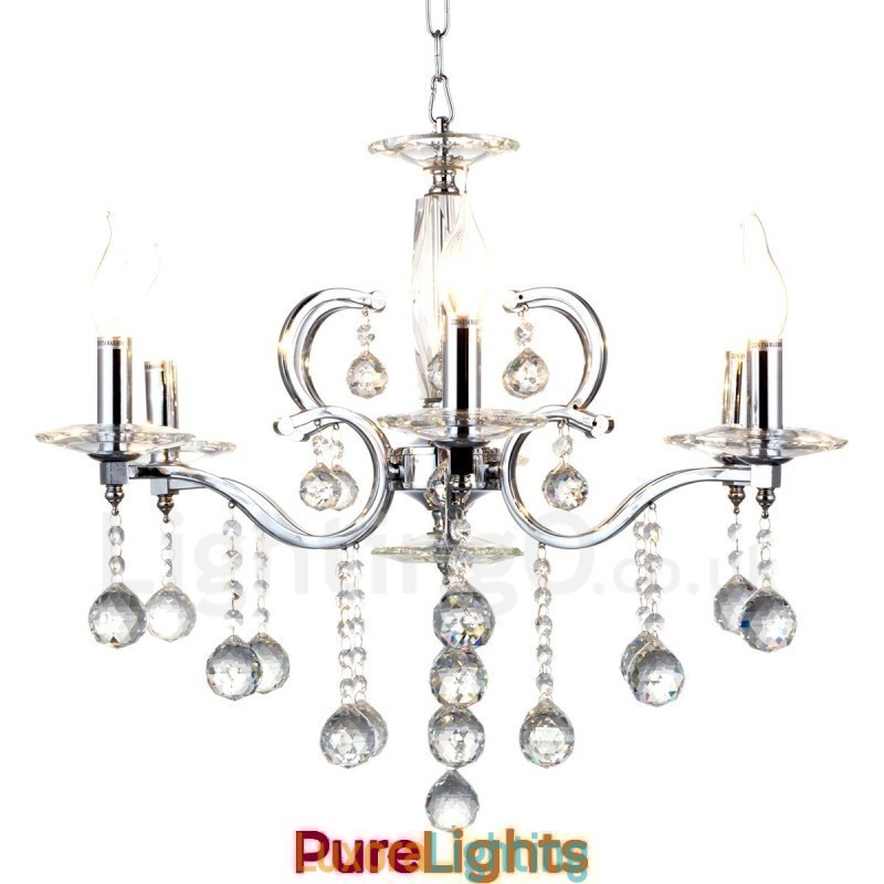 Designer Touch Decorative Chrome Elegant Crystal Candle Chandelier