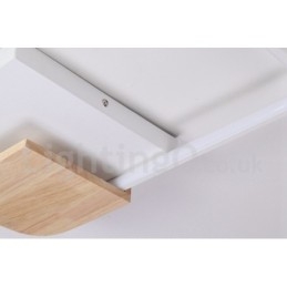 Designer Touch Decorative Dimmable White Square Wood Ceiling Light Ultrathin Ceiling Lamp Also Can Be Used As Wall Light