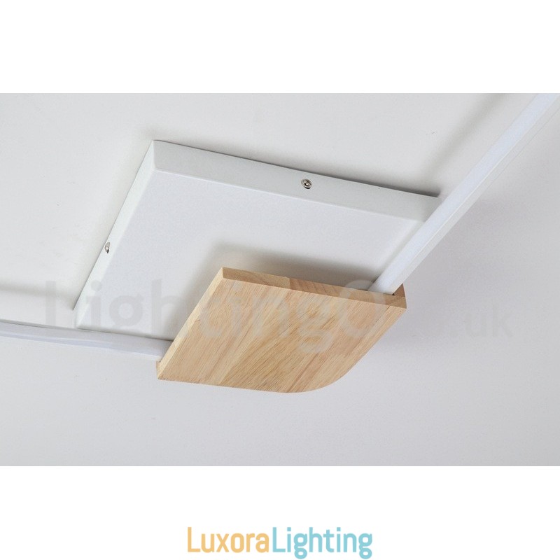 Designer Touch Decorative Dimmable White Square Wood Ceiling Light Ultrathin Ceiling Lamp Also Can Be Used As Wall Light