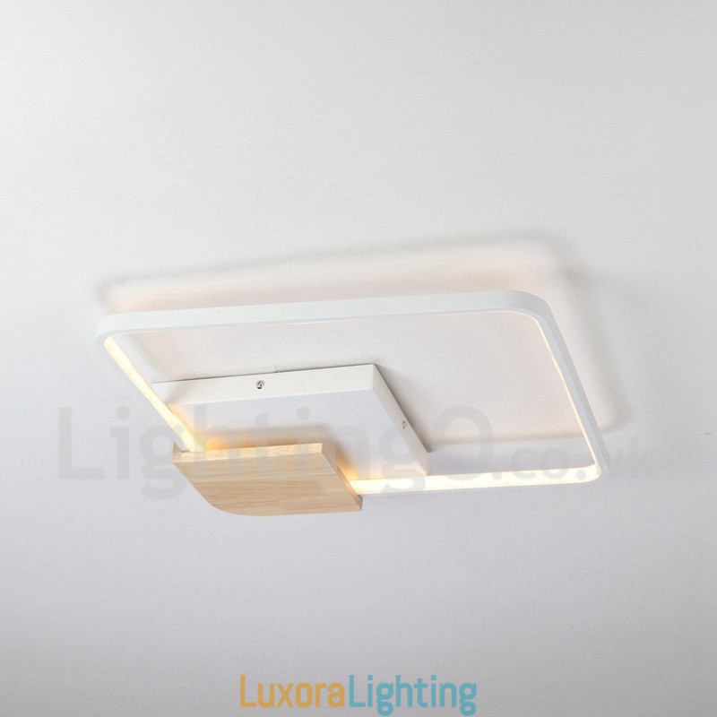 Designer Touch Decorative Dimmable White Square Wood Ceiling Light Ultrathin Ceiling Lamp Also Can Be Used As Wall Light