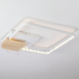 Designer Touch Decorative Dimmable White Square Wood Ceiling Light Ultrathin Ceiling Lamp Also Can Be Used As Wall Light