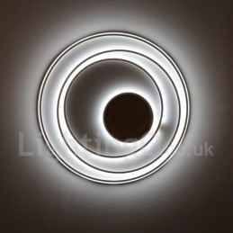 Designer Touch Decorative Dimmable White Rings Wood Ceiling Light Ultrathin Ceiling Lamp Also Can Be Used As Wall Light