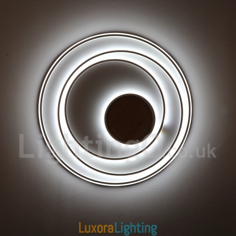 Designer Touch Decorative Dimmable White Rings Wood Ceiling Light Ultrathin Ceiling Lamp Also Can Be Used As Wall Light