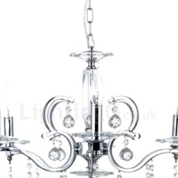 Designer Touch Decorative Chrome Elegant Crystal Candle Chandelier