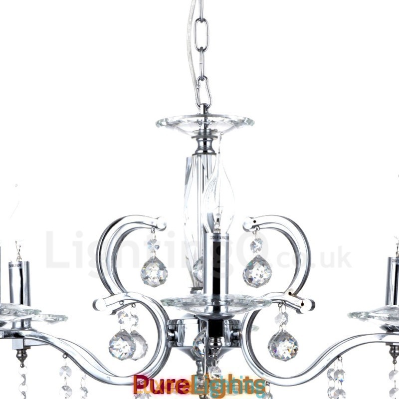 Designer Touch Decorative Chrome Elegant Crystal Candle Chandelier