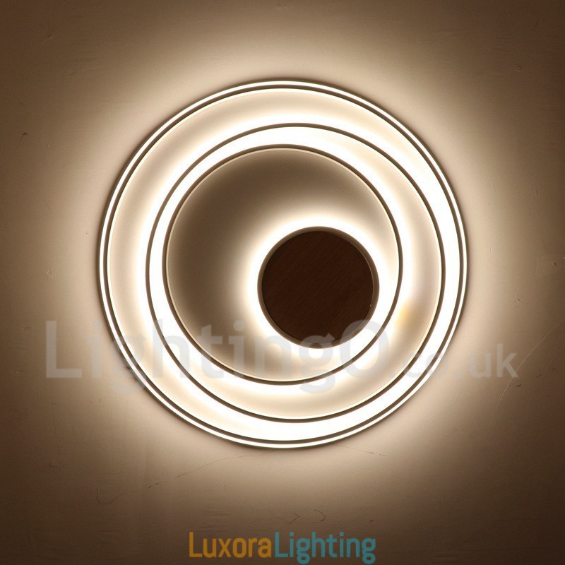 Designer Touch Decorative Dimmable White Rings Wood Ceiling Light Ultrathin Ceiling Lamp Also Can Be Used As Wall Light