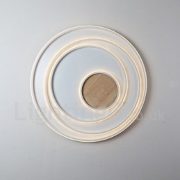 Designer Touch Decorative Dimmable White Rings Wood Ceiling Light Ultrathin Ceiling Lamp Also Can Be Used As Wall Light