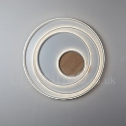 Designer Touch Decorative Dimmable White Rings Wood Ceiling Light Ultrathin Ceiling Lamp Also Can Be Used As Wall Light